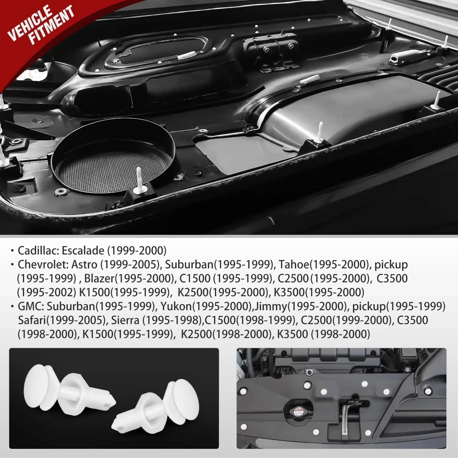 50 Pcs Head 15mm Hole 7mm Door Trim Panel Push-Type Retainer Clips Replacement for GM 15960325 Chevrolet Trucks Cadillac Trucks and GMC Trucks Automobiles