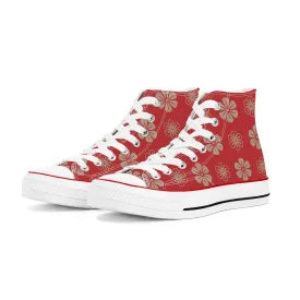 Aka 赤 - Red High Top Canvas Shoes