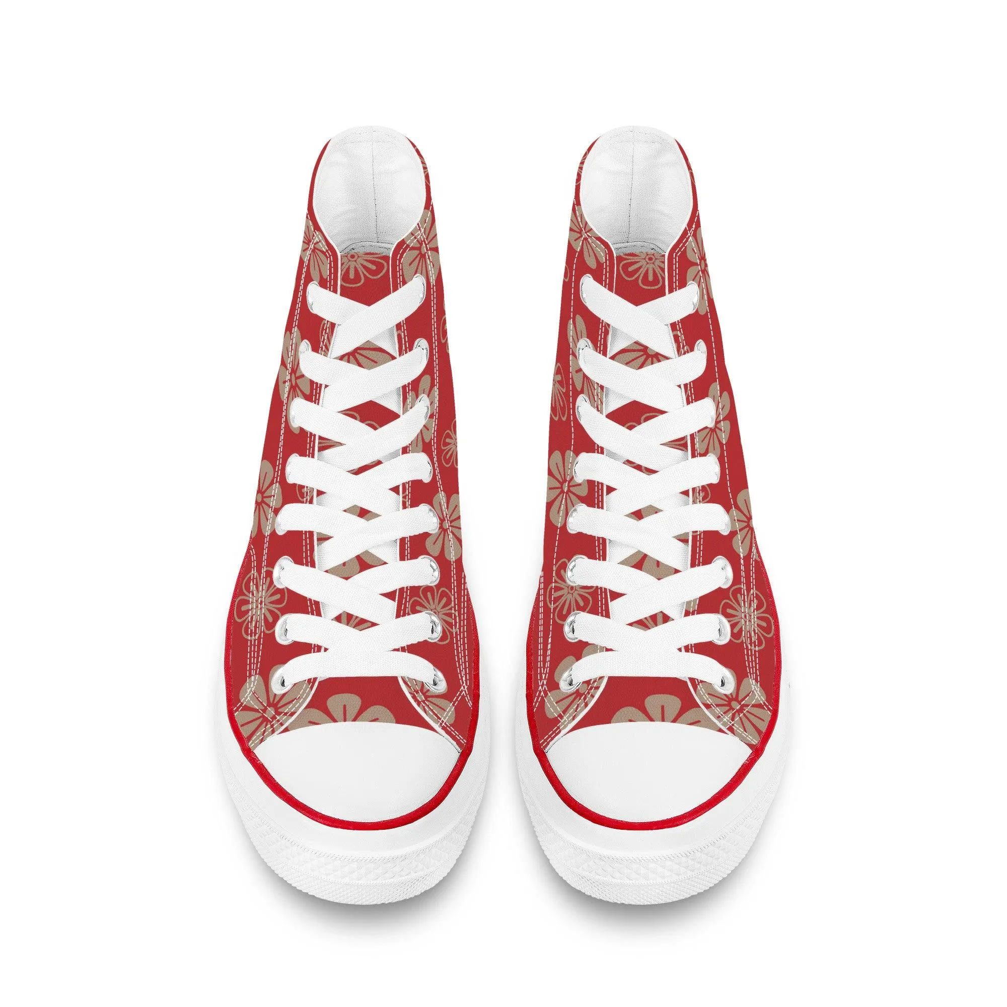 Aka 赤 - Red High Top Canvas Shoes