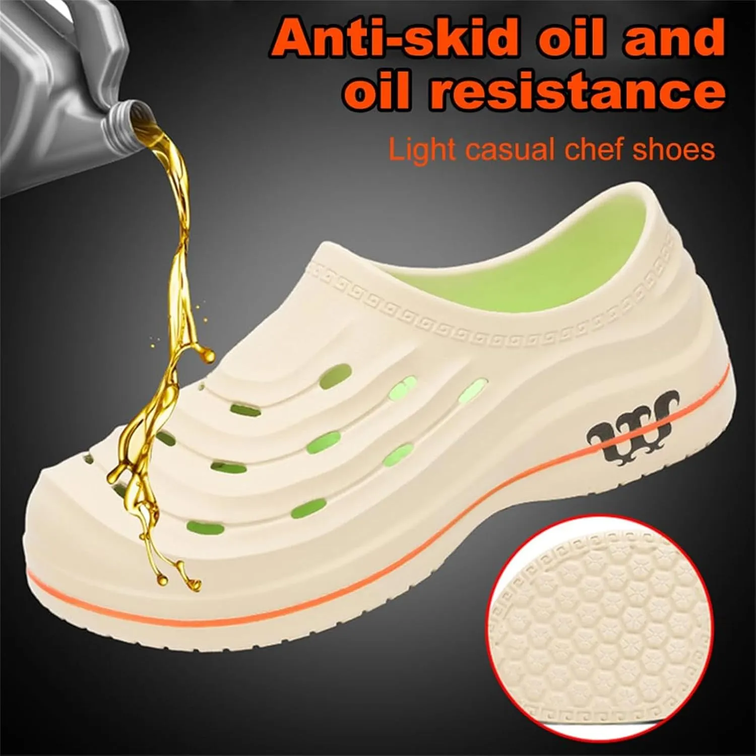 Armadillo Chef Shoes Unisex Water Resistant Non Slip Resistant Lightweight Waterproof for Work Clogs Shoes