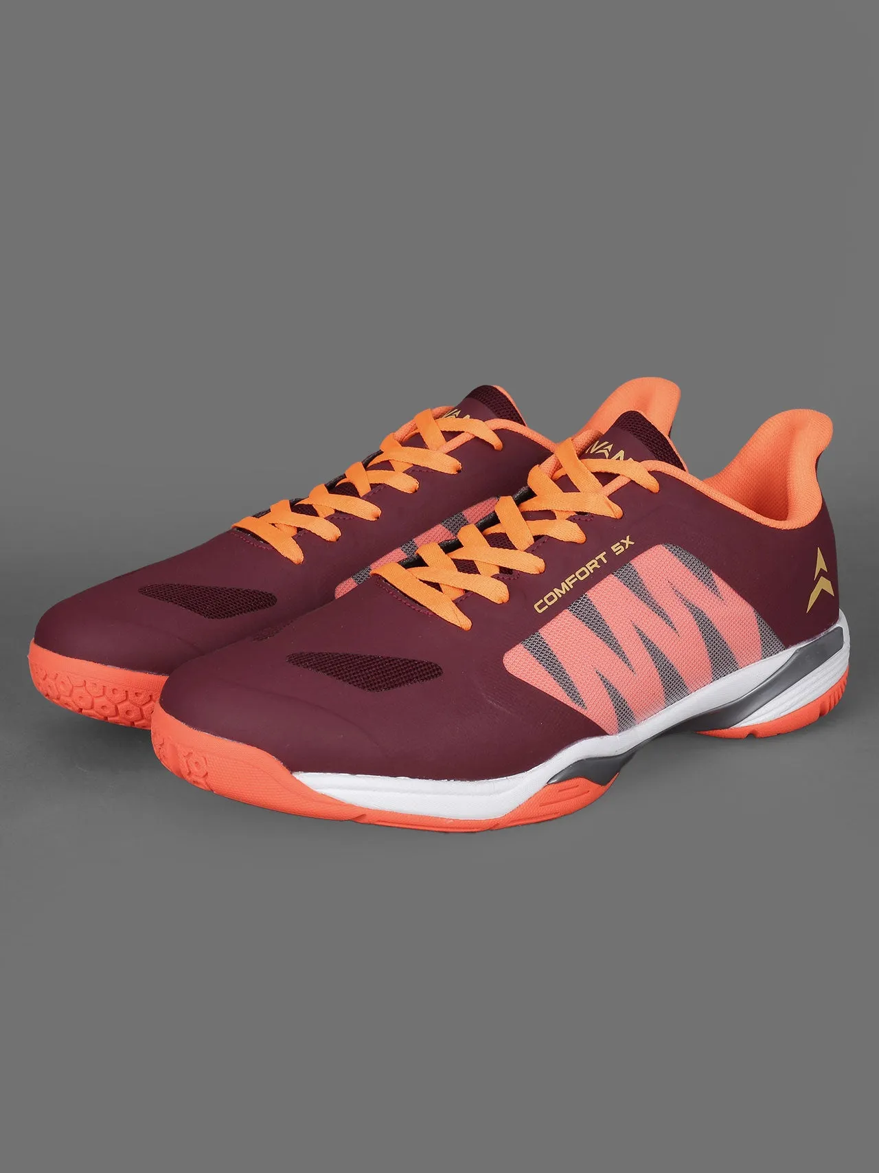 Avant Men's Dynamo Badminton Shoes - Maroon/Orange