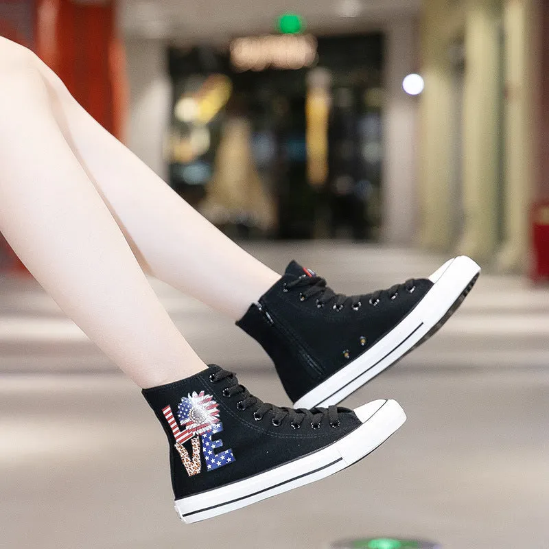 Belifi Fashion Versatile High Top Canvas Shoes