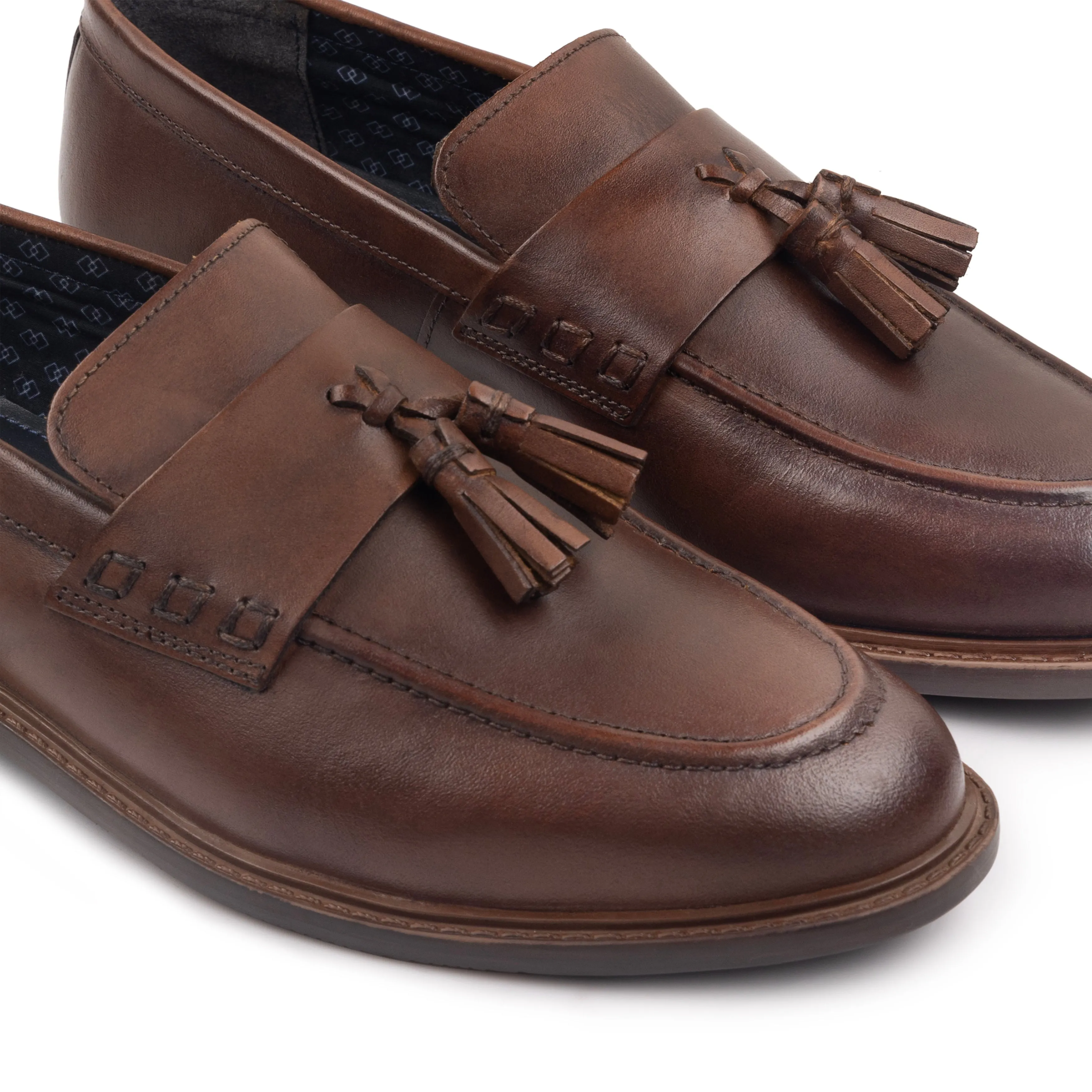 Charleston Leather Tassel Loafer - Brown