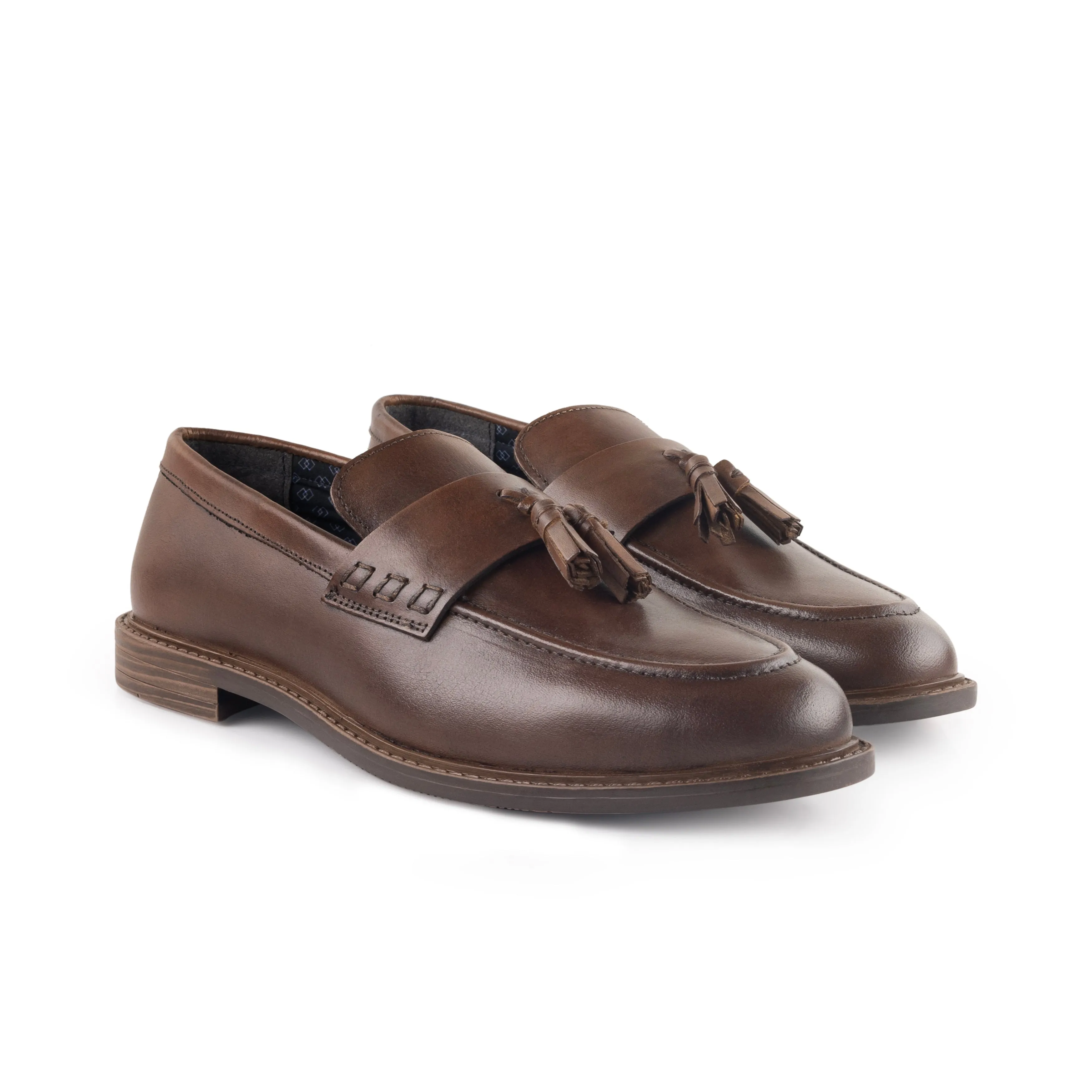 Charleston Leather Tassel Loafer - Brown