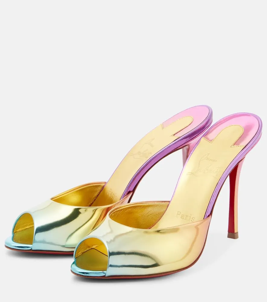 Christian Louboutin Me Dolly 100 mirrored leather mules