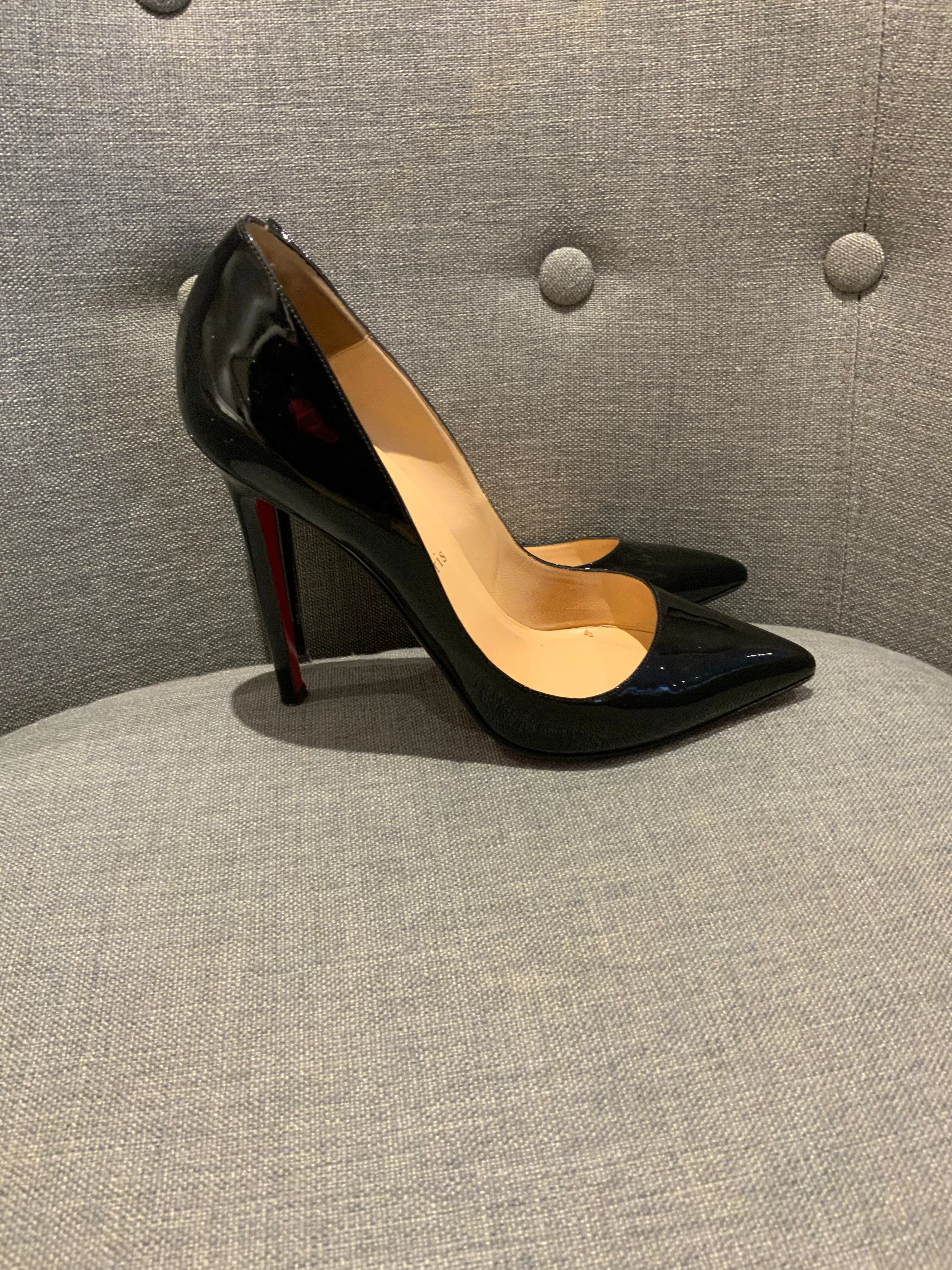 Christian Louboutin Pigalle 120 black patent leather pumps shoes 36.5 US 6.5 ladies