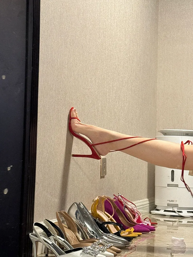 Cross strap stiletto red Heel (Pre-Book)