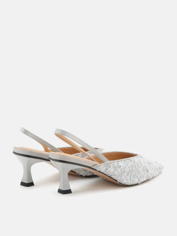 Esme Sequin Pointed Toe Slingback Heels