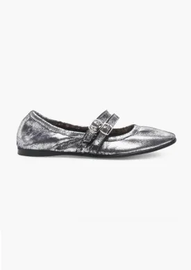 Free People Gemini Ballet Flat Silver
