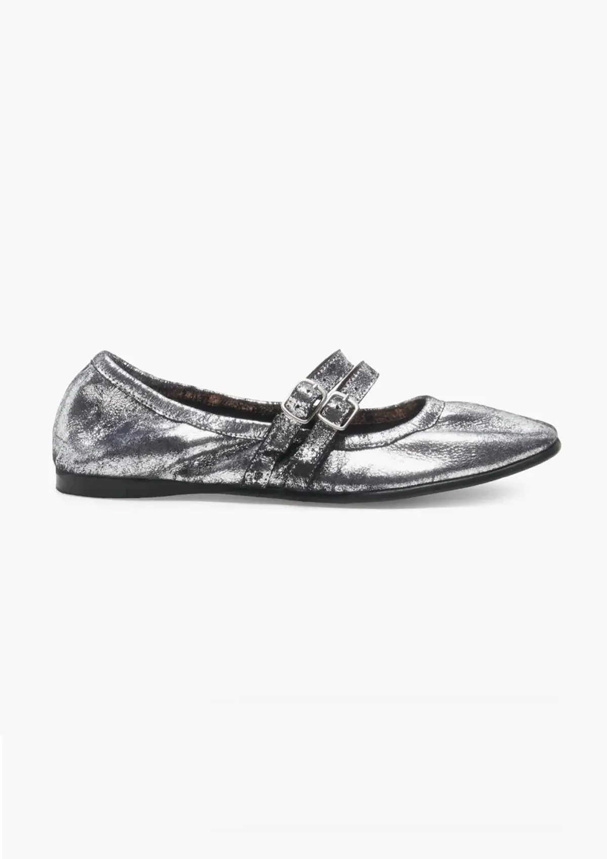 Free People Gemini Ballet Flat Silver