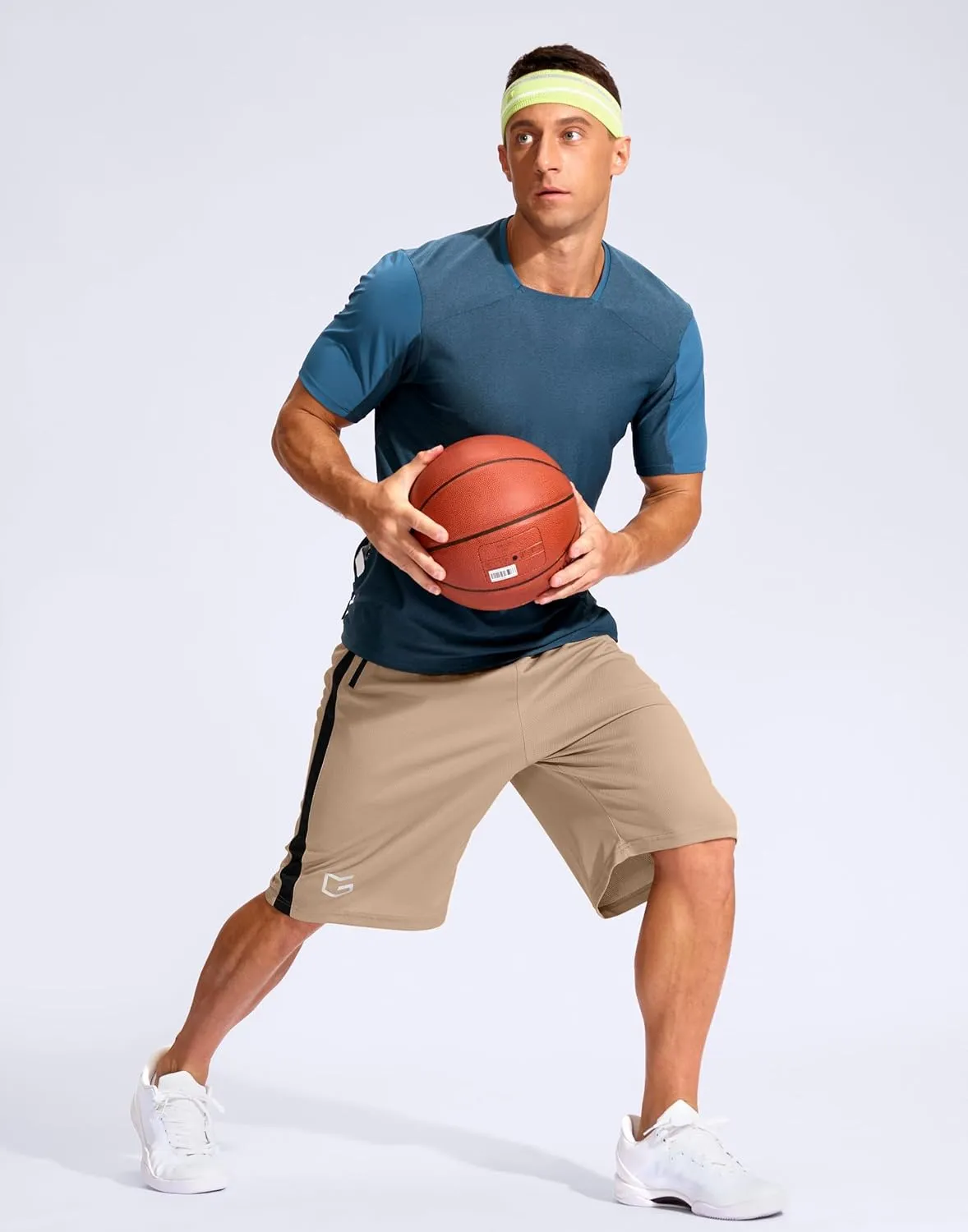 G Gradual Men's 11" Long Basketball Shorts with Zipper Pockets Mesh Quick Dry Lightweight Gym Athletic Shorts for Men