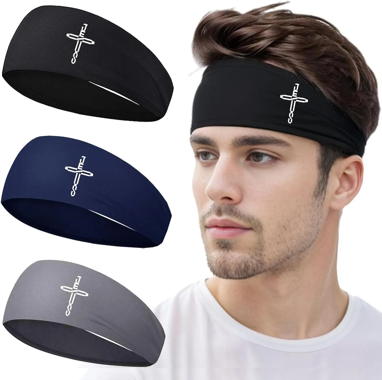 Headbands for Men Women 3pcs Sweat Bands Headbands Men Sweatbands Women