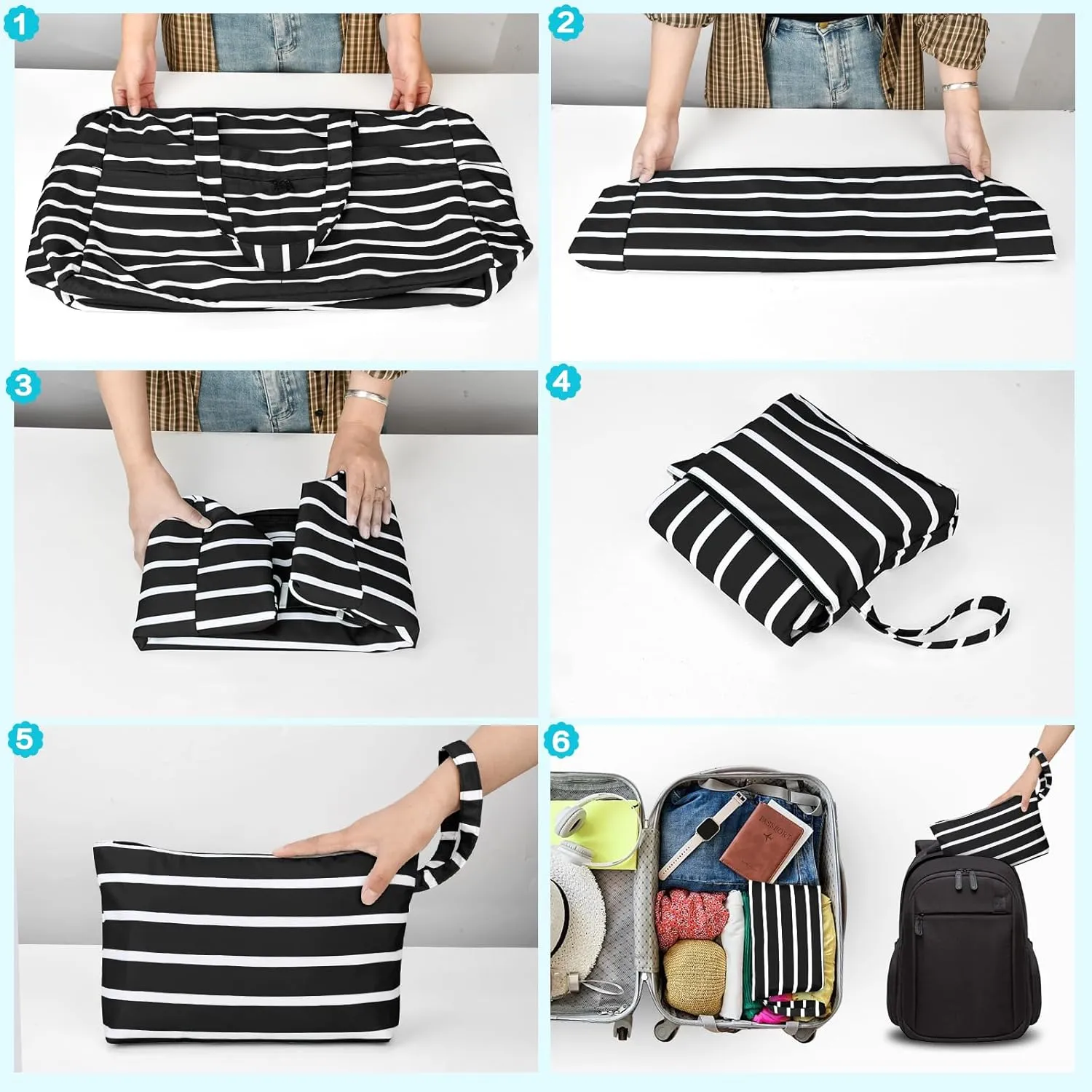 HUANLANG Extra Large Beach Bag Waterproof Beach Totes Bags for Women Men,Pool Bag with Zipper Wet Pocket