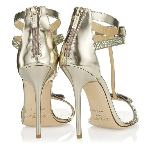 JIMMY CHOO BOW T-STRAP STILETTO SANDALS