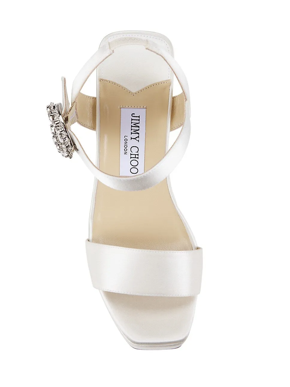 JIMMY CHOO MIRABELLE 110 SATIN WEDGE SANDALS