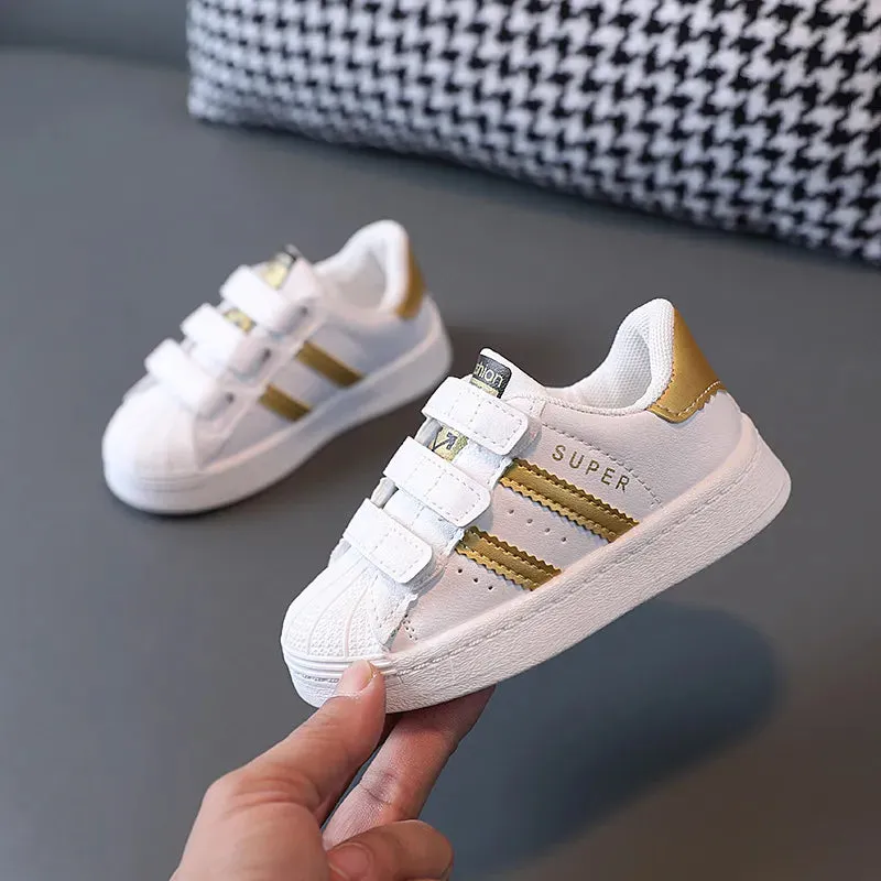 Kids White Non-Slip Sneakers