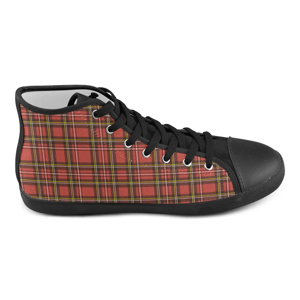 Kids's Scottish Checkers Print Canvas High Top Shoes