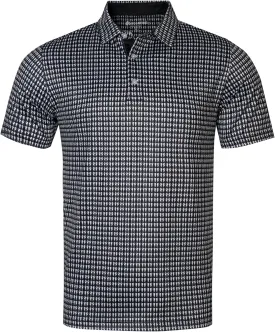 Mens Golf Shirts Short Sleeve Print Dry Fit Moisture Wicking Performance Polo Shirt
