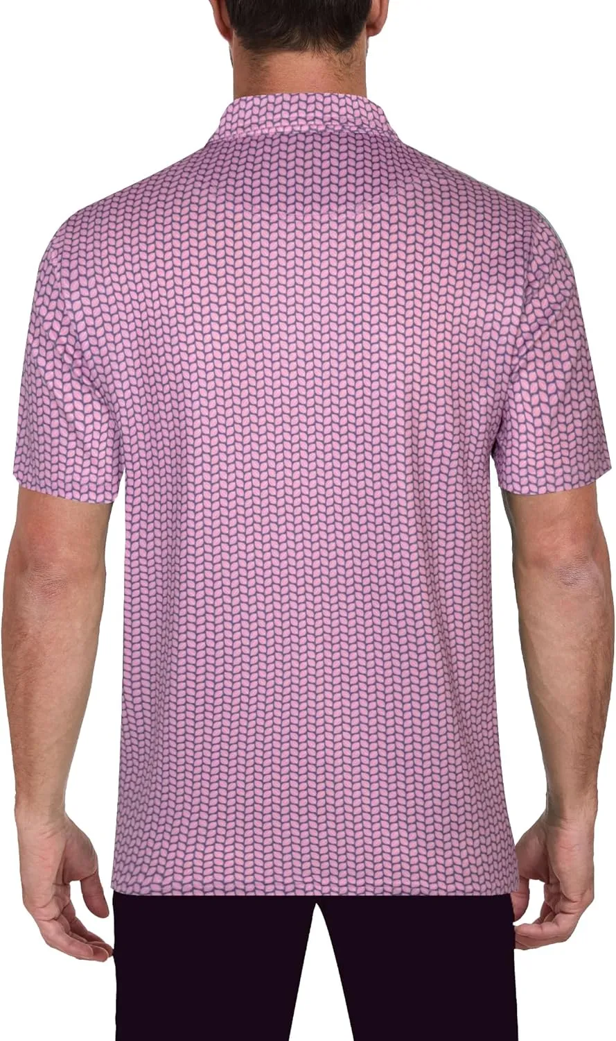 Mens Golf Shirts Short Sleeve Print Dry Fit Moisture Wicking Performance Polo Shirt