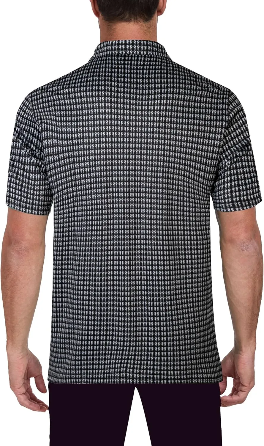 Mens Golf Shirts Short Sleeve Print Dry Fit Moisture Wicking Performance Polo Shirt