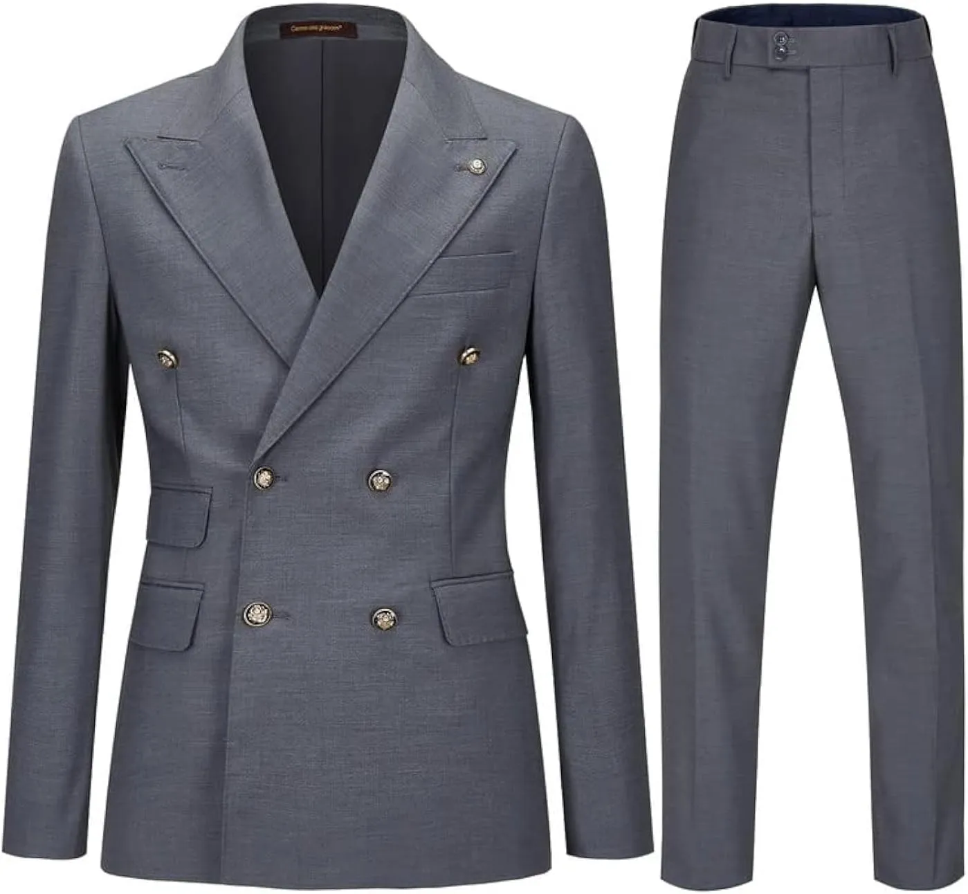 Men's Slim Fit 2 Piece Suit Double Breasted Business Wedding Prom Tuxedo Suits Blazer & Pants Set??