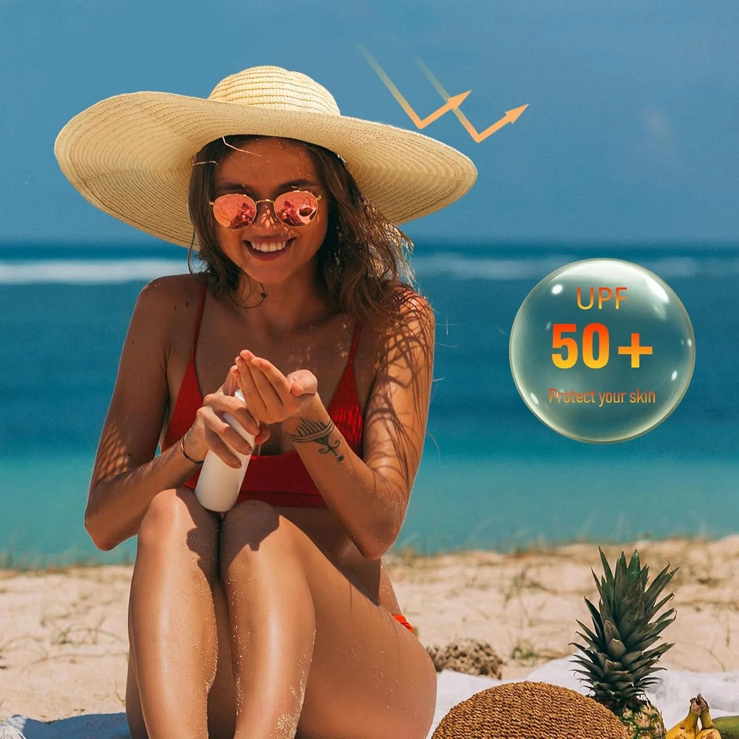 Oversized Sun Straw Hat for Women, UPF 50  Floppy Wide Brim Summer Hat, Foldable Roll Up Travel Hat Beach Hats for Women