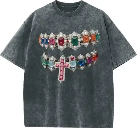 Oversized Tshirts for Men Graphic Vintage Tees Y2k Acid Wash Streetwear Shirts Hip Hop Grunge Harajuku Shirt Tops
