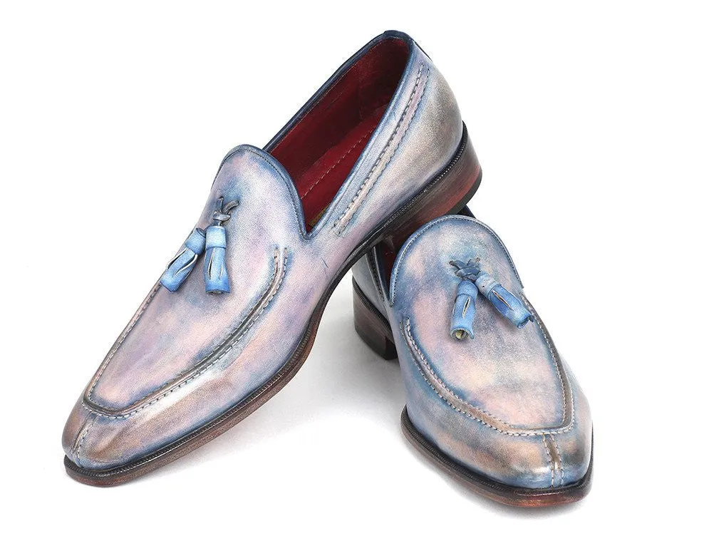 Paul Parkman Tassel Loafers Lila Hand-Painted