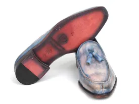 Paul Parkman Tassel Loafers Lila Hand-Painted