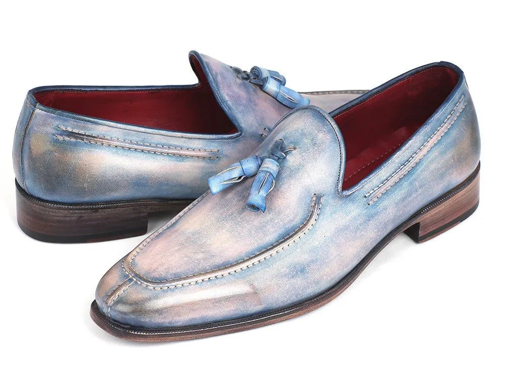 Paul Parkman Tassel Loafers Lila Hand-Painted