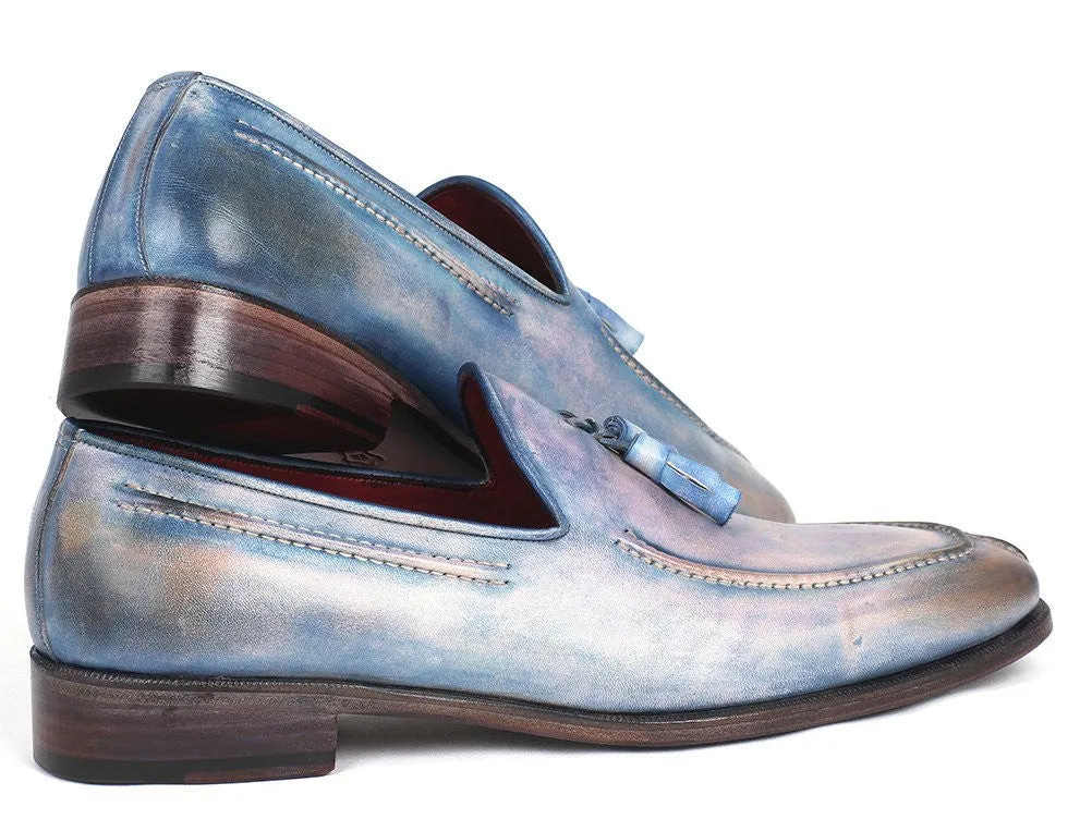 Paul Parkman Tassel Loafers Lila Hand-Painted