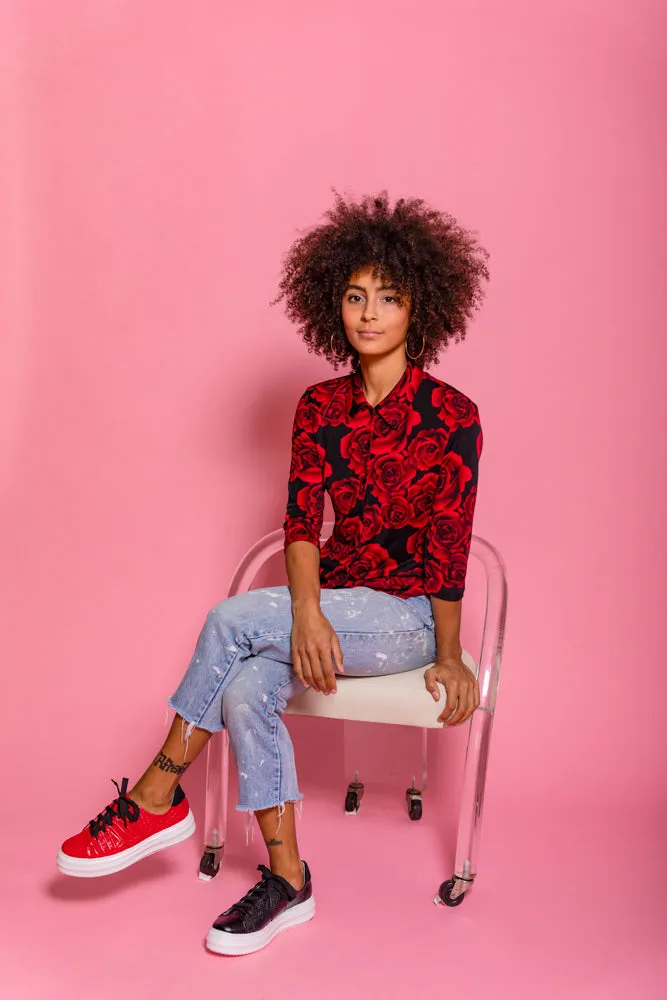 REVIVE Red Snakeskin Leather Sneaker