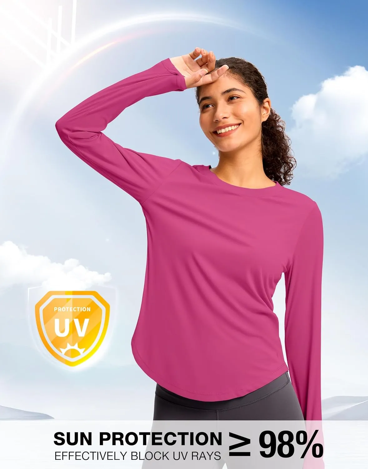 Soothfeel Women's UPF 50  Sun Shirts Long Sleeve SPF UV Protection Rash Guard Lightweight Quick Dry Hiking Workout Tops