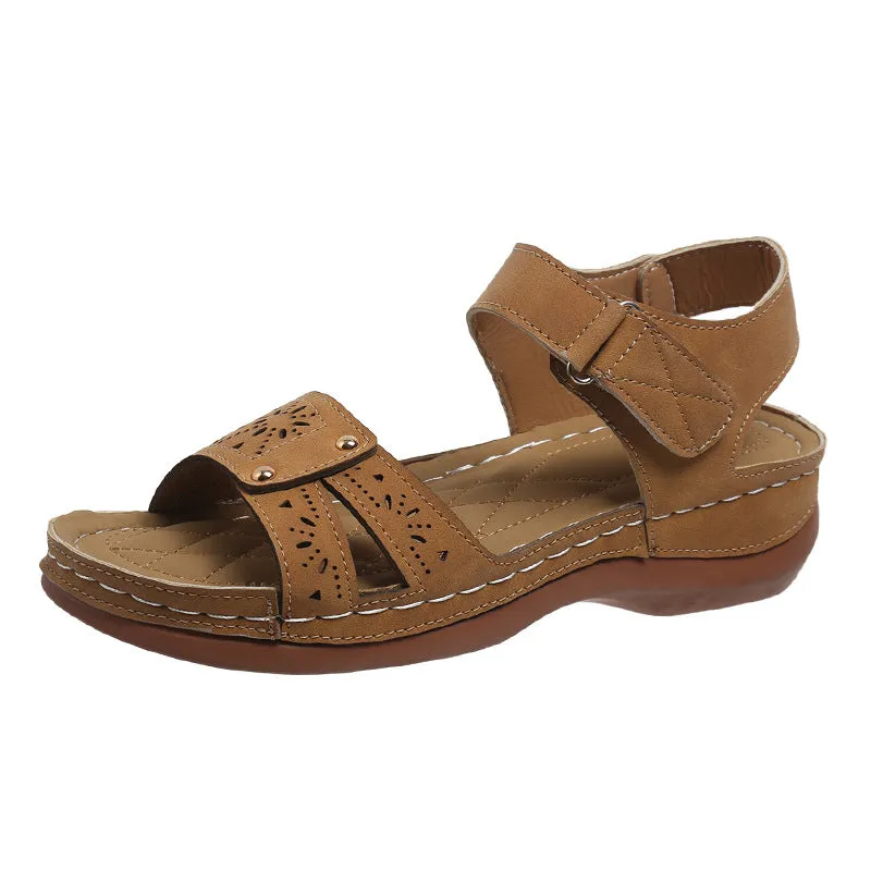 Wedges Roman Sandals with Velcro design Beach sandals