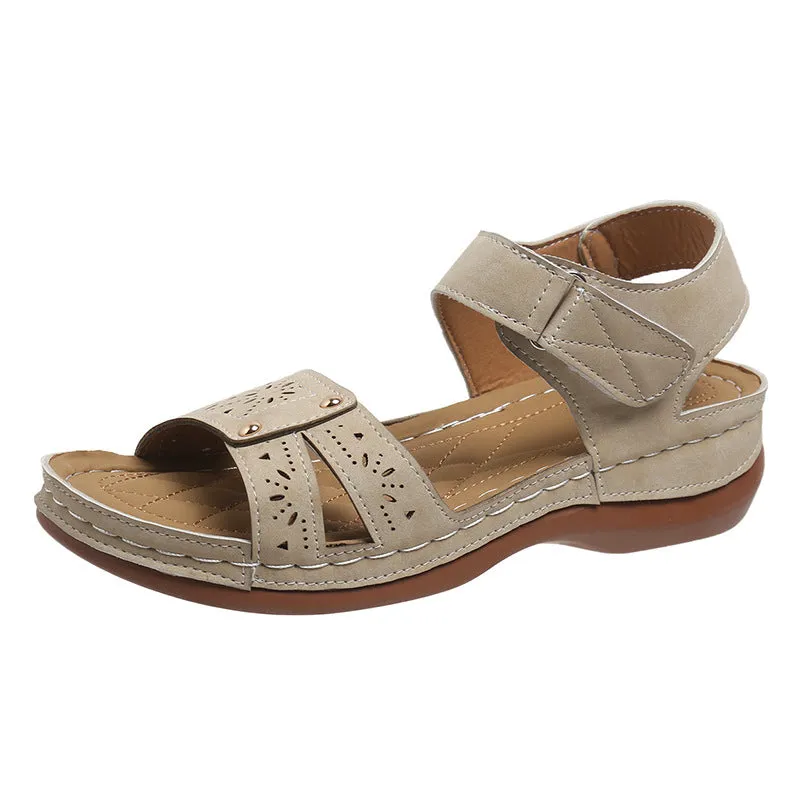 Wedges Roman Sandals with Velcro design Beach sandals