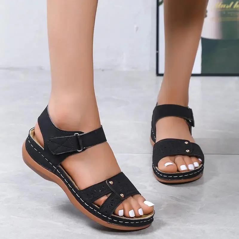 Wedges Roman Sandals with Velcro design Beach sandals