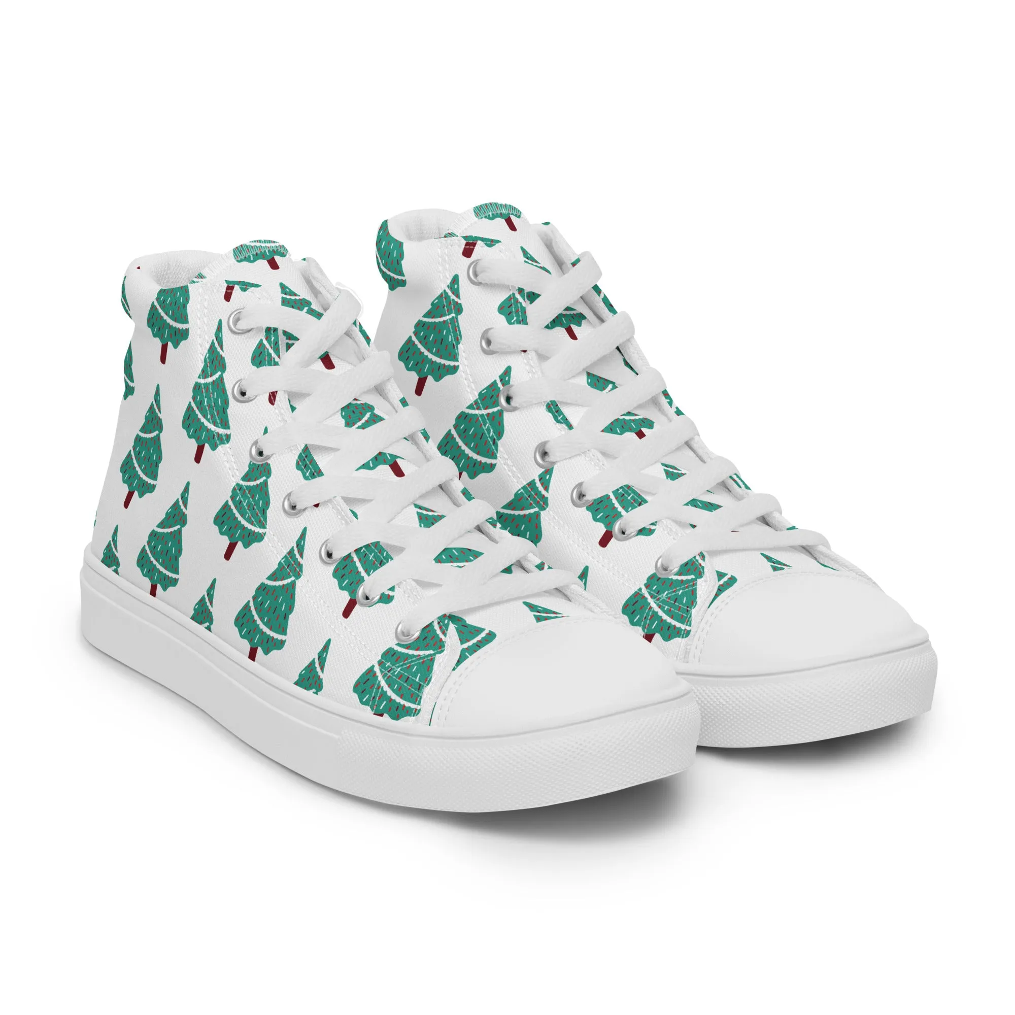 Women Christmas High Top Canvas Shoes (Glamourange Holiday Magic Canvas Shoes For Women - 0011)