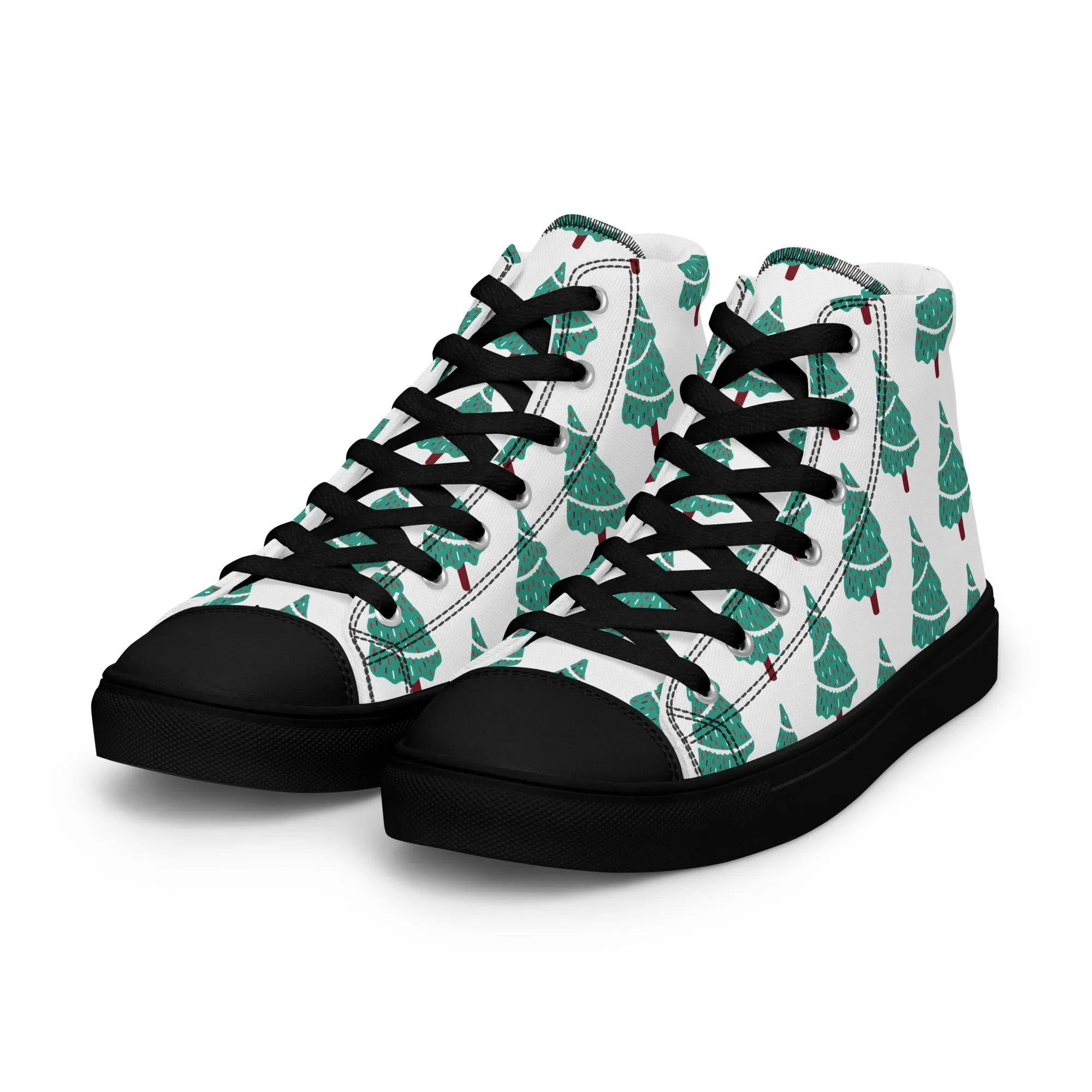 Women Christmas High Top Canvas Shoes (Glamourange Holiday Magic Canvas Shoes For Women - 0011)