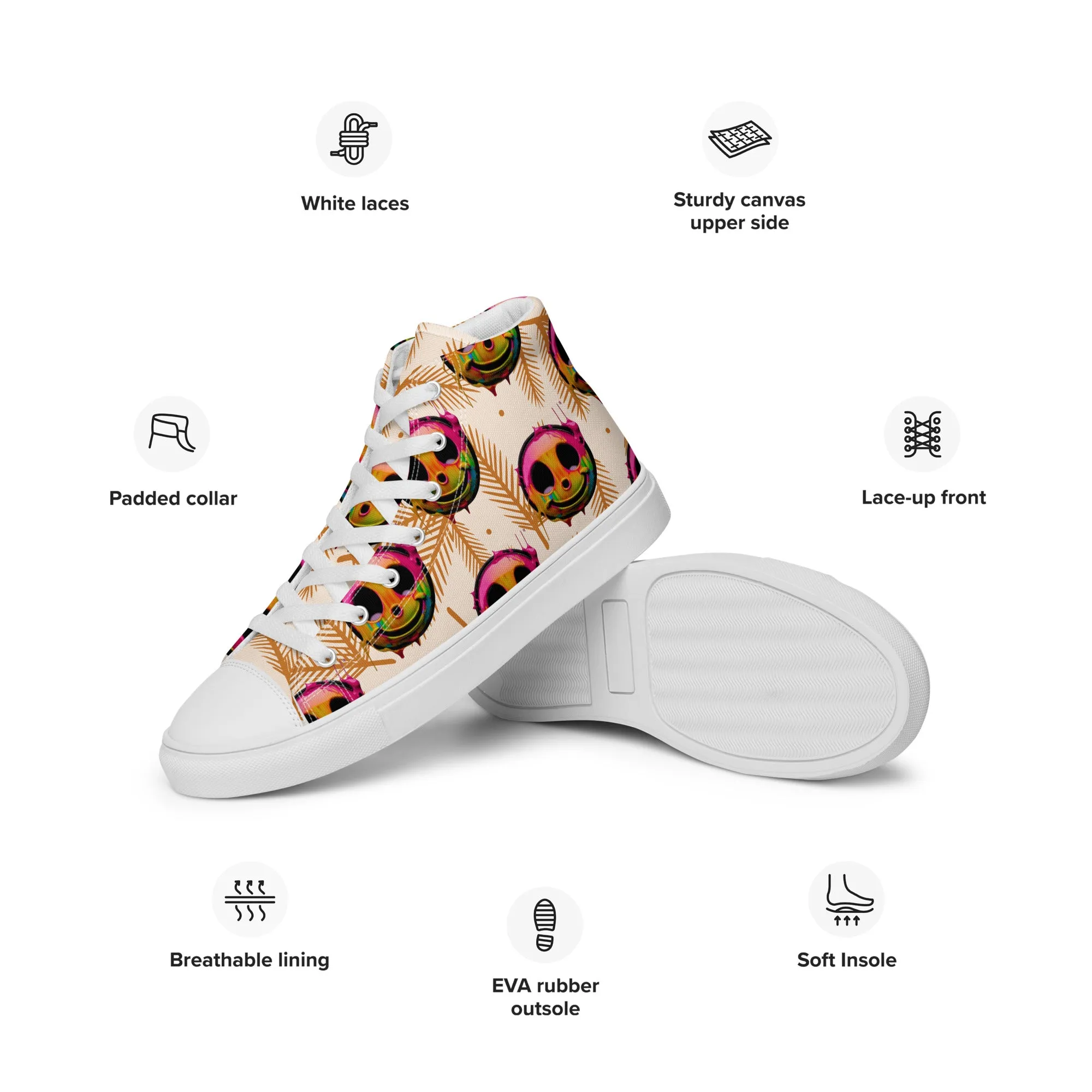 💕Women’s High Top Be Happy Canvas Shoes🥿