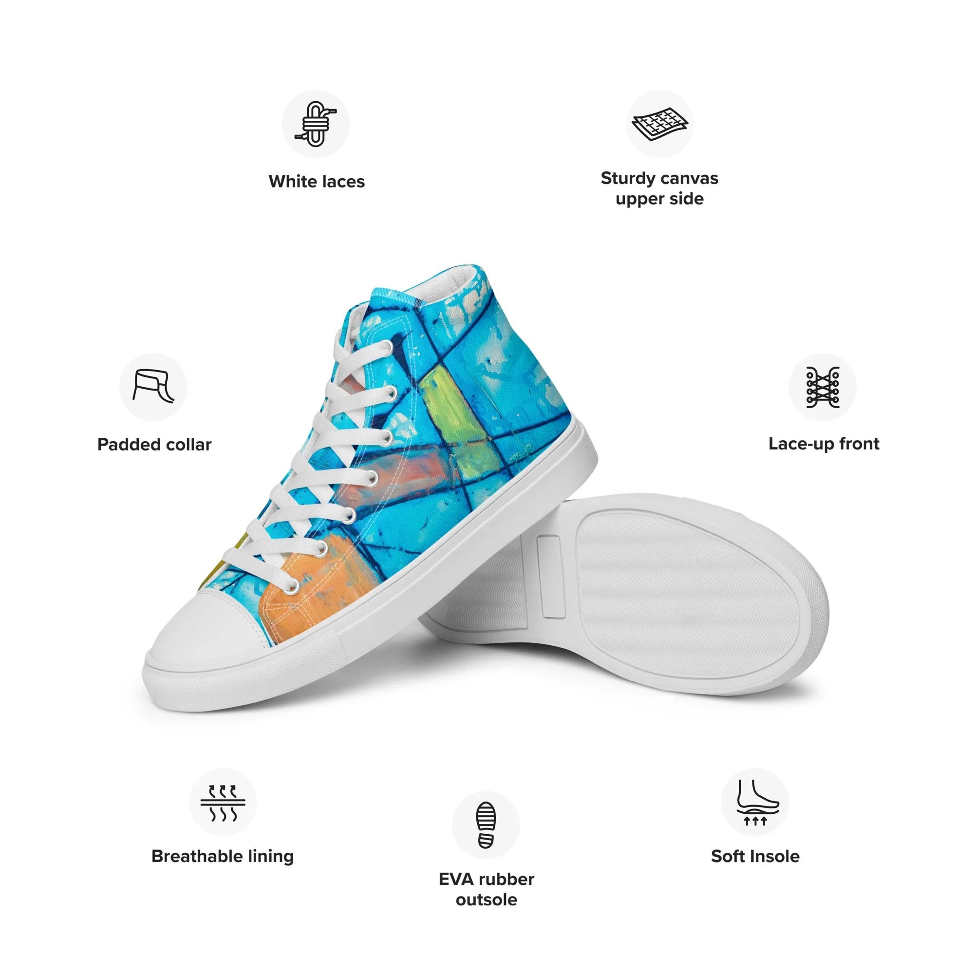 Women’s high top canvas shoes- Blue
