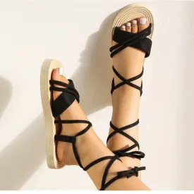 Women’s Strappy Flat Roman Sandals in 2 Colors