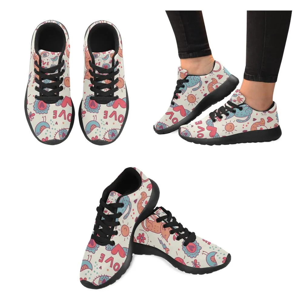 Zenzzle Cartoon romantic pattern cats Women's Running shoes Casual Lightweight Athletic Sneakers US size 6-15