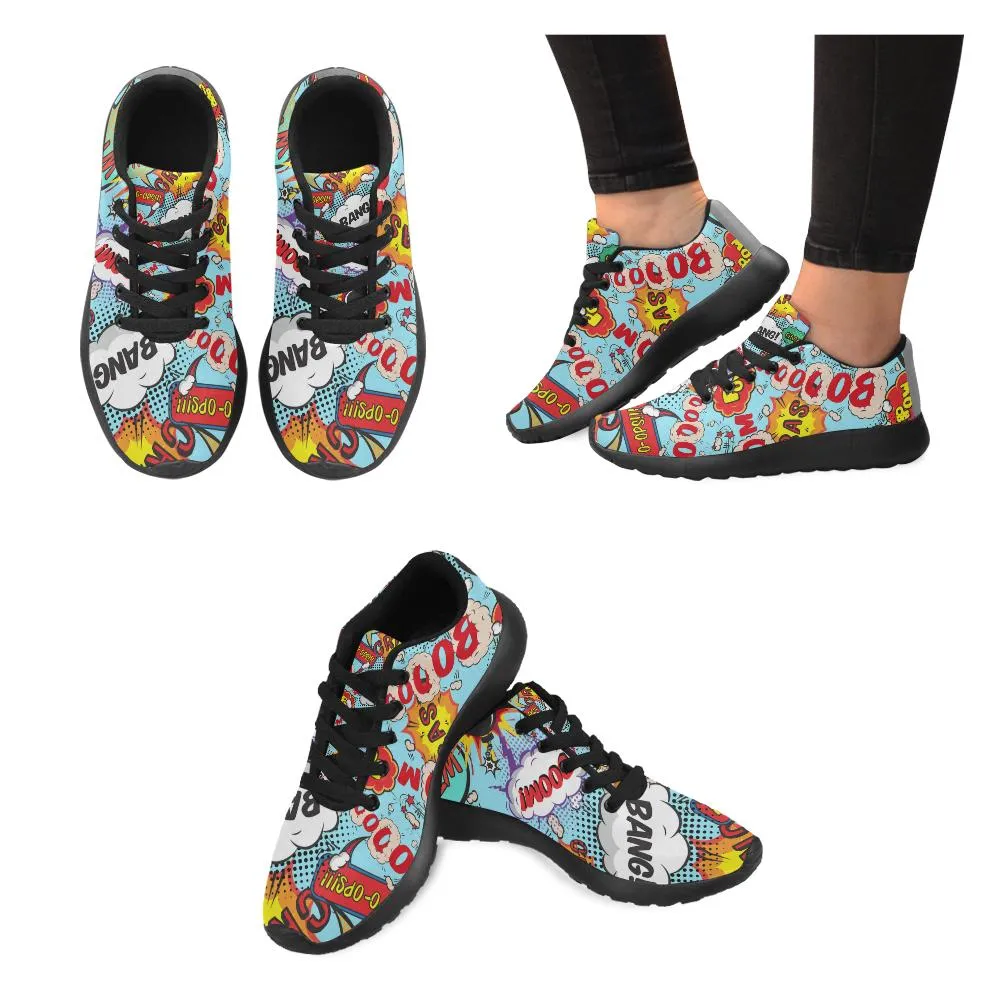 Zenzzle comic speech bubbles print on Women's Running shoes Casual Lightweight Athletic Sneakers US size 6-15
