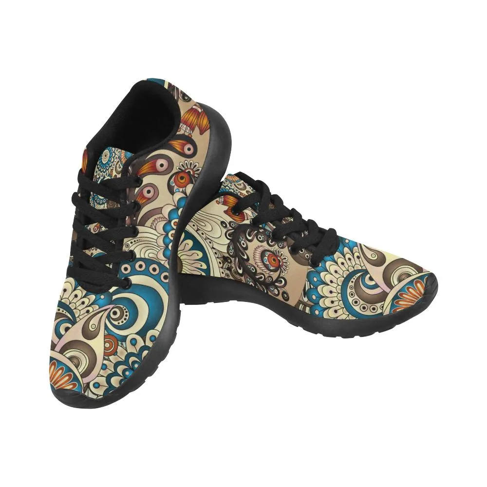Zenzzle doodles floral pattern print on Women's Running shoes Casual Lightweight Athletic Sneakers US size 6-15