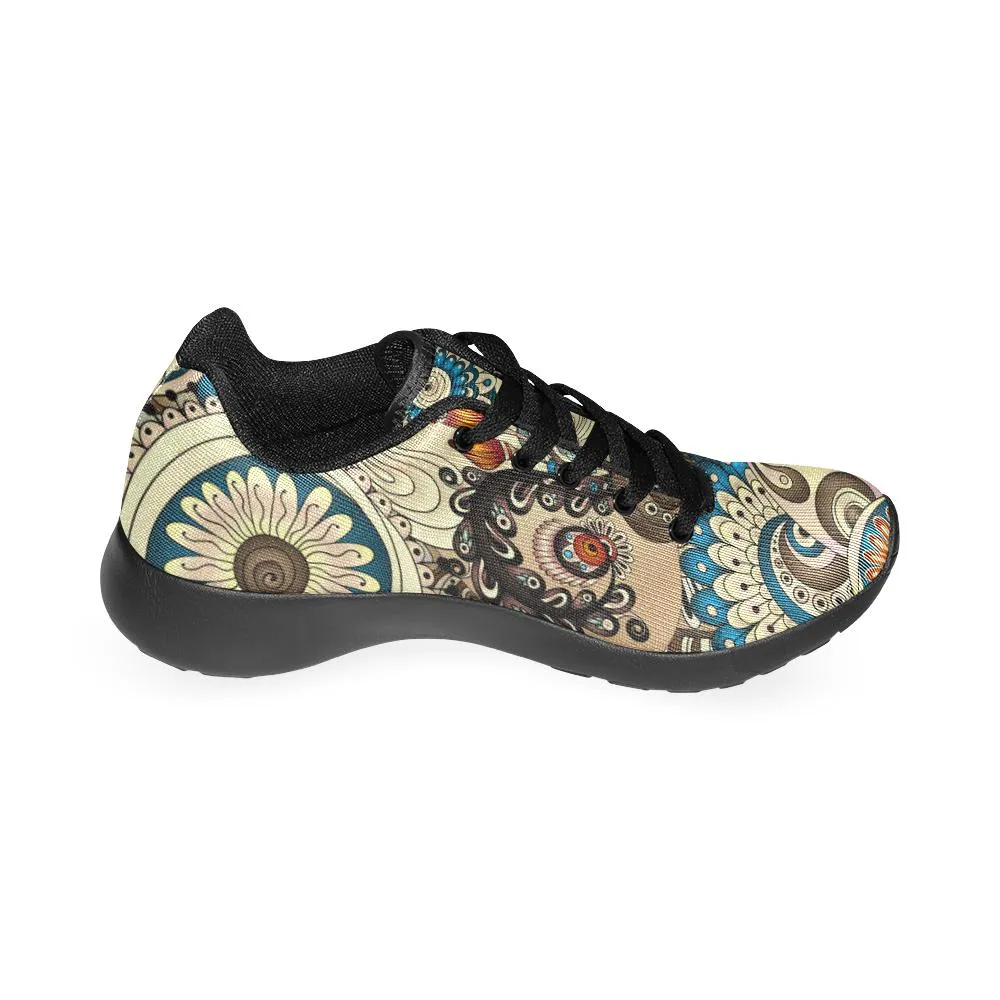 Zenzzle doodles floral pattern print on Women's Running shoes Casual Lightweight Athletic Sneakers US size 6-15