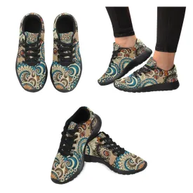 Zenzzle doodles floral pattern print on Women's Running shoes Casual Lightweight Athletic Sneakers US size 6-15