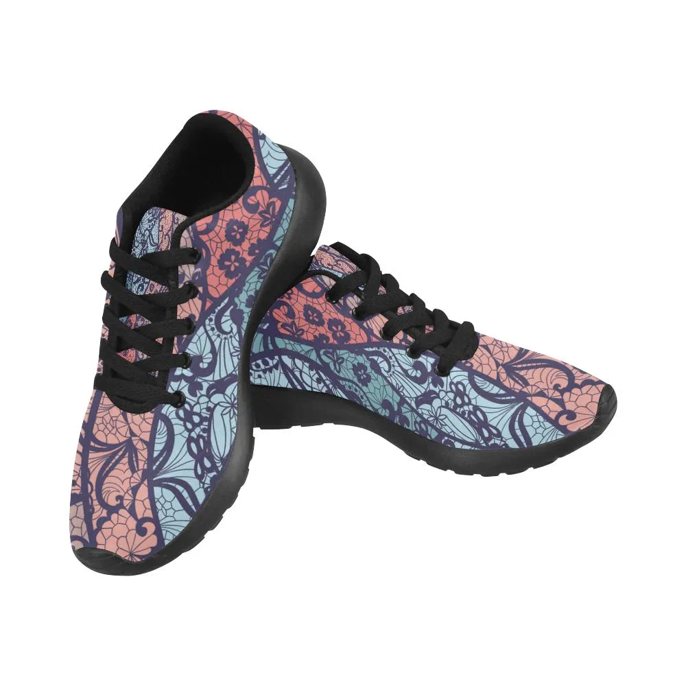 Zenzzle Lace vector fabric pattern print on Women's Running shoes Casual Lightweight Athletic Sneakers US size 6-15