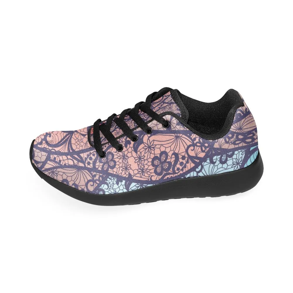 Zenzzle Lace vector fabric pattern print on Women's Running shoes Casual Lightweight Athletic Sneakers US size 6-15