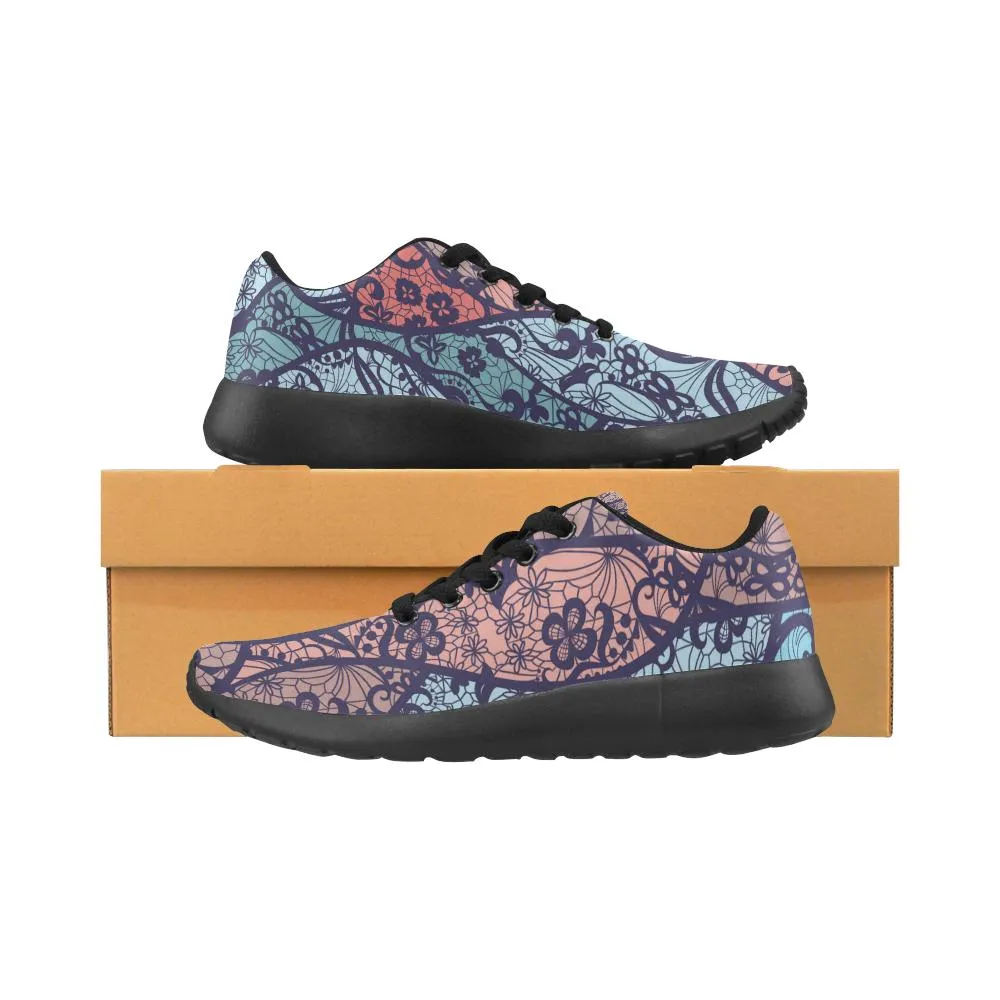 Zenzzle Lace vector fabric pattern print on Women's Running shoes Casual Lightweight Athletic Sneakers US size 6-15