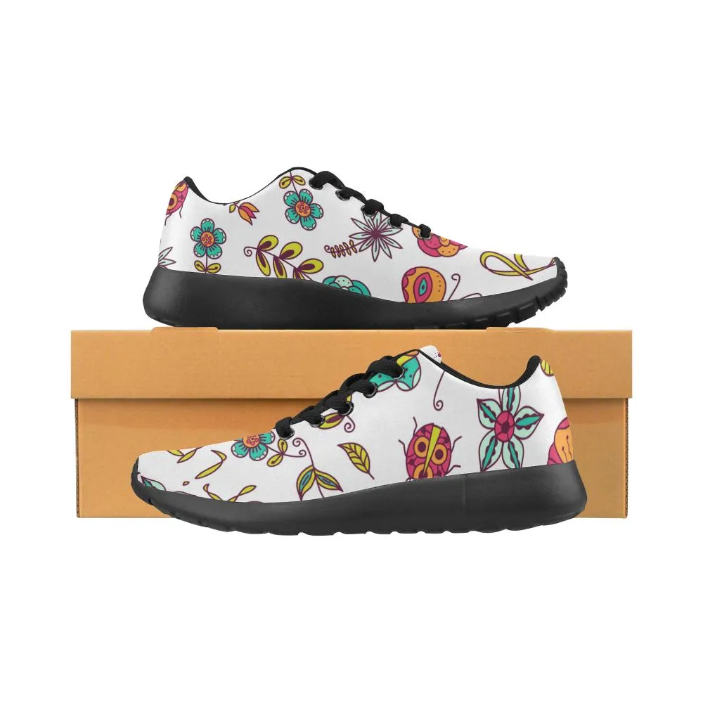 Zenzzle sprint flowers beetles butterflies print on Women's Running shoes Casual Lightweight Athletic Sneakers US size 6-15